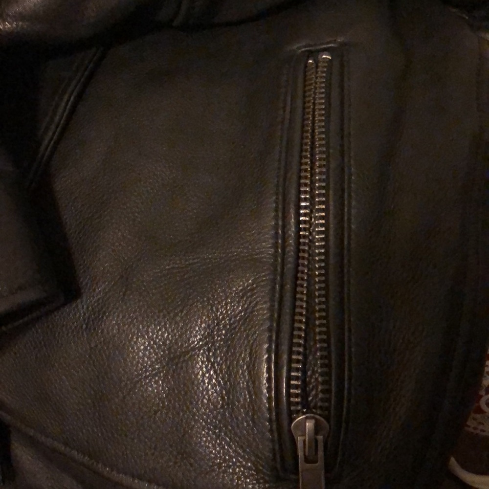 Wilsons Leather Black Biker Jacket - Picture 13 of 16